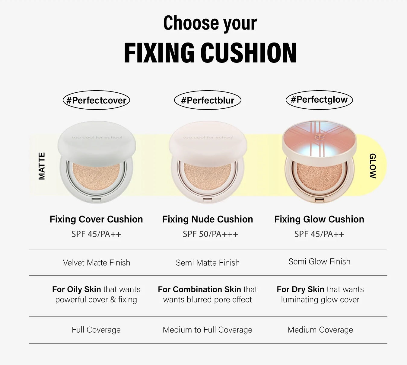 Too Cool for School Fixing Nude氣墊粉餅套裝 (包含: 氣墊粉餅 + 補充裝 + 迷你氣墊粉餅) (多種顏色)